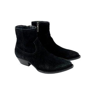 Saint Laurent YSL Lukas Womens Ankle Boots Black Suede Western size EU 36 US 6
